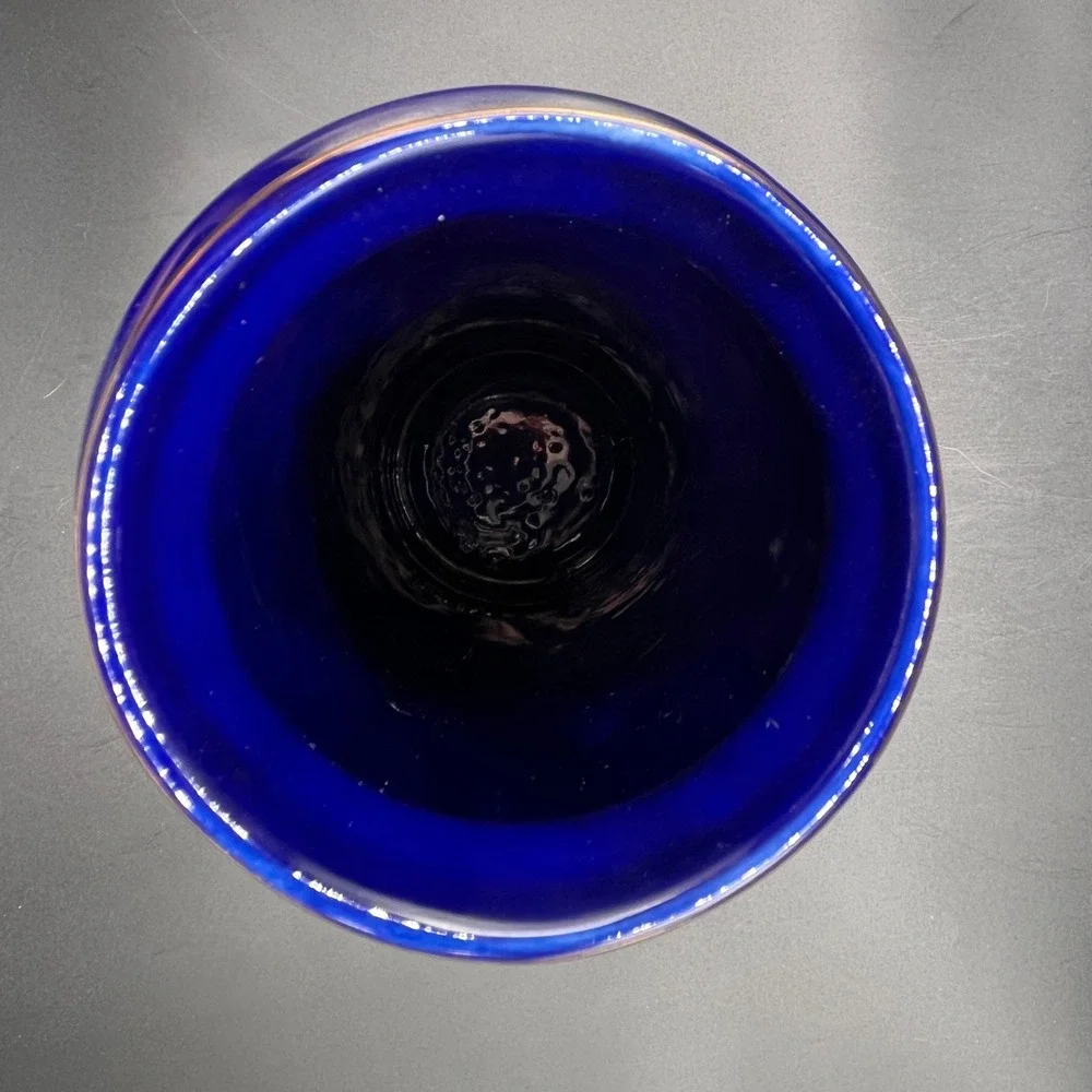 VTG Japanese Cobalt‎ Blue Porcelain Vase Cranes 10.5